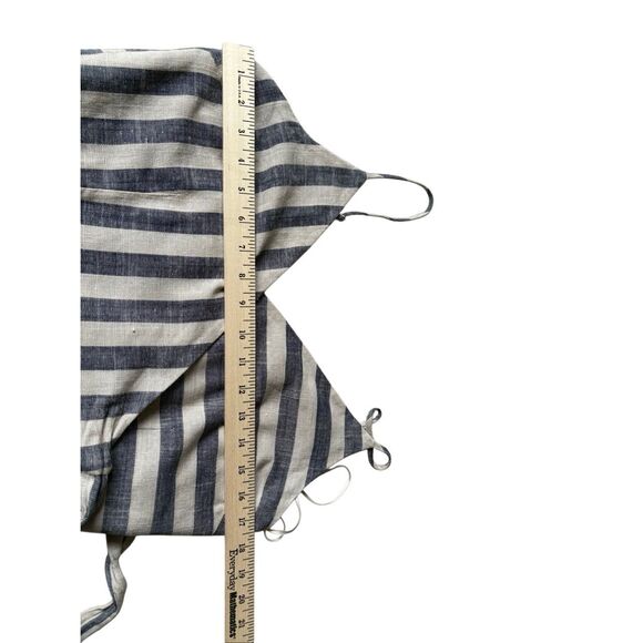 Anthropologie ASTR The Label Women's Wrap Crop Top Navy Tan Stripe Size L - Picture 5 of 10